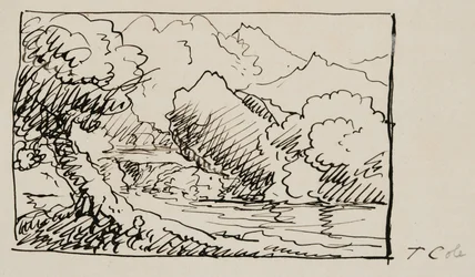 Esboço de paisagem, 1841 (caneta e tinta preta em papel de creme wove)